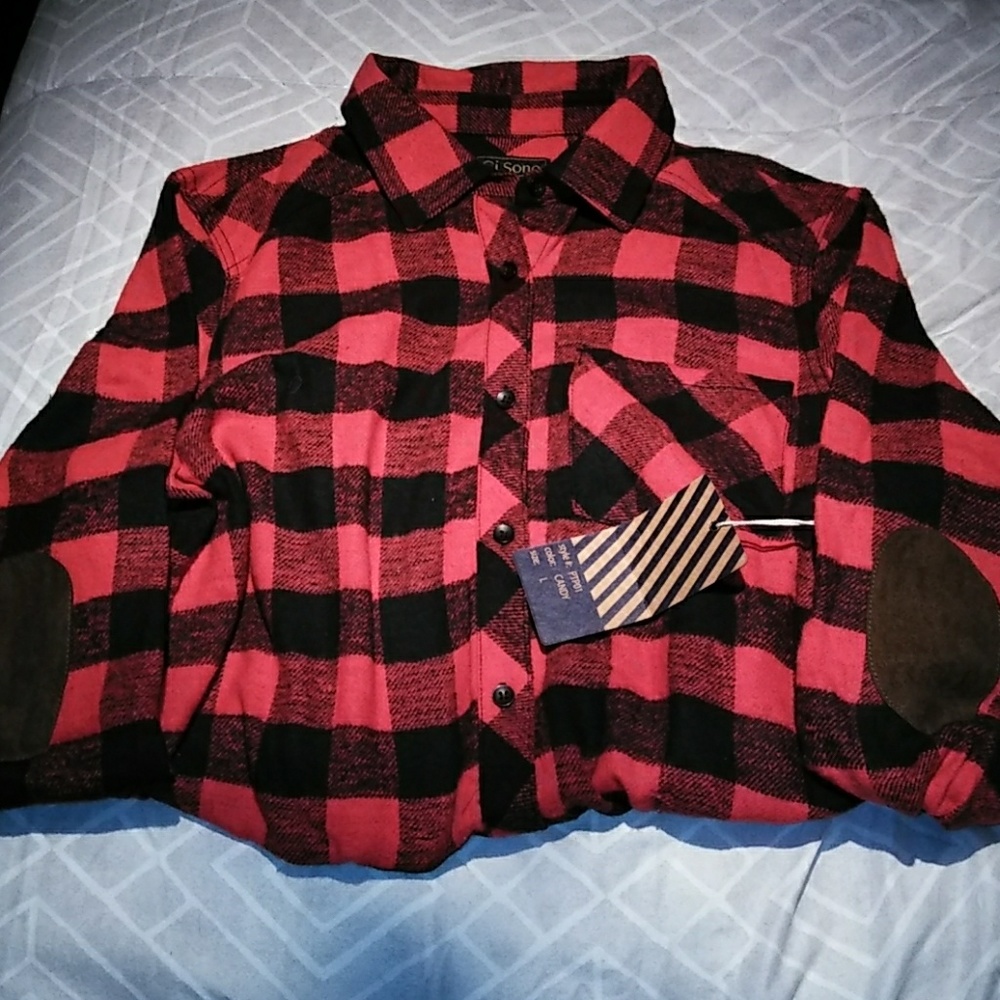 Red buffalo check flannel